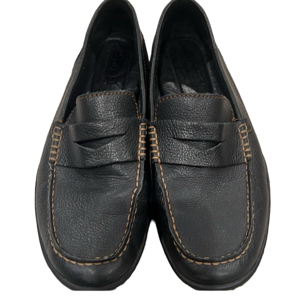 Black Leather Loafers Men's Size 8 Slip On